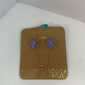 NWT SHIRALEAH CHICAGO LAVENDER MEDIUM FIORECDROP  EARRINGS
